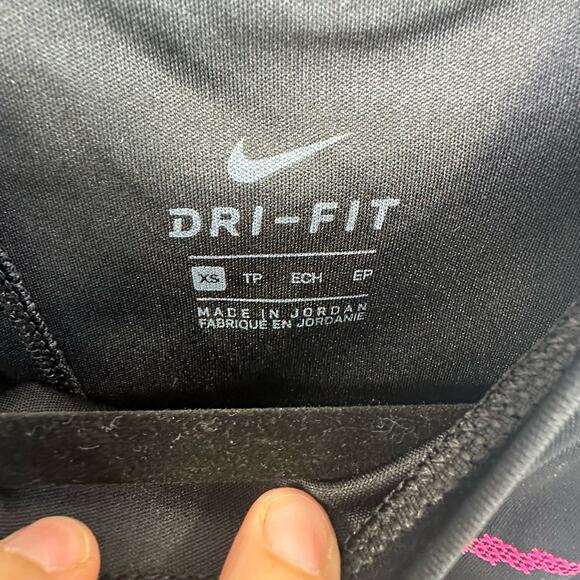 Nike Dri-Fit Running Muscle Tank Womens XS Black Blue Pink Swoosh Performance - Picture 4 of 4